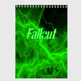 Скетчбук с принтом FALLOUT ФЭЛЛАУТ в городе Новоалтайск, 100% бумага
 | 48 листов, плотность листов — 100 г/м2, плотность картонной обложки — 250 г/м2. Листы скреплены сверху удобной пружинной спиралью | Тематика изображения на принте: 