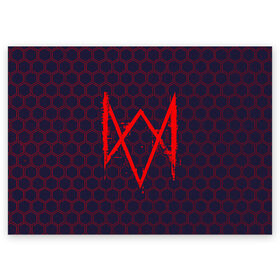 Поздравительная открытка с принтом WATCH DOGS LEGION / ВОТЧ ДОГС в городе Новоалтайск, 100% бумага | плотность бумаги 280 г/м2, матовая, на обратной стороне линовка и место для марки
 | Тематика изображения на принте: dogs | game | games | glitch | hacker | legion | logo | ubisoft | watch | вотч | глитч | догс | игра | игры | легион | лого | логотип | символ | хакер | хакеру