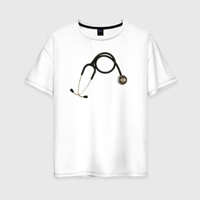 Женская футболка хлопок Oversize с принтом KEEP CALM IM A DOCTOR в городе Новоалтайск, 100% хлопок | свободный крой, круглый ворот, спущенный рукав, длина до линии бедер
 | keep calm | больница | врач | гинеколог | док | доктор | клиника | лор | мед сестра | медик | медицина | онколог | сердце | стетоскоп | терапевт | фонендоскоп | хирург