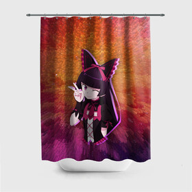 Штора 3D для ванной с принтом Рори Меркури в городе Новоалтайск, 100% полиэстер | плотность материала — 100 г/м2. Стандартный размер — 146 см х 180 см. По верхнему краю — пластиковые люверсы для креплений. В комплекте 10 пластиковых колец | gate | mercury | rory | воины | врата | готик | жнец | лоли | меркури | рори | рори меркури