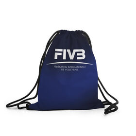 Рюкзак-мешок 3D с принтом FIVB Volleyball в городе Новоалтайск, 100% полиэстер | плотность ткани — 200 г/м2, размер — 35 х 45 см; лямки — толстые шнурки, застежка на шнуровке, без карманов и подкладки | fivb | voleybal | volleyball | волебол | волейбол | волейбола | волейболист | волейболистка | воллейбол | международная | федерация | фивб