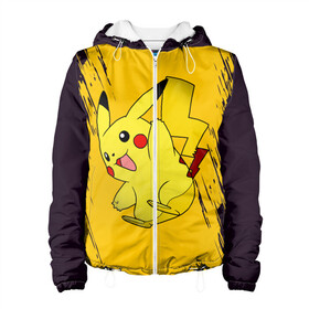 Женская куртка 3D с принтом Happy Pikachu в городе Новоалтайск, ткань верха — 100% полиэстер, подклад — флис | прямой крой, подол и капюшон оформлены резинкой с фиксаторами, два кармана без застежек по бокам, один большой потайной карман на груди. Карман на груди застегивается на липучку | anime | baby | cartoon | cute | kawaii | pika pika | pokemon | аниме | анимешные | глаза | детям | зайчик | зверек | кавайный | кот | котенок | кролик | малыш | милый | мордочка | мультяшный | няшный | пика пика | пикачу | покемон