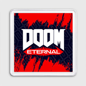 Магнит 55*55 с принтом DOOM ETERNAL / ДУМ ЭТЕРНАЛ в городе Новоалтайск, Пластик | Размер: 65*65 мм; Размер печати: 55*55 мм | Тематика изображения на принте: bfg | brutal | doom | eternal | ethernal | game | games | logo | дум | игра | игры | лого | логотип | логотипы | символ | символы | этернал