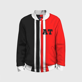 Детский бомбер 3D с принтом Athletic team red and black в городе Новоалтайск, 100% полиэстер | застегивается на молнию, по бокам два кармана без застежек, мягкие манжеты, по низу бомбера и на воротнике — эластичная резинка | at | athletic | athletic team | bodybuilding | crossfit | fitness | mma | motivation | power | sport | strong | team | traninig | workout | бодибилдинг | зож | кросфит | мотивация. сила.смешанные единоборства. | спорт | спорт зал | фитнес | фитн