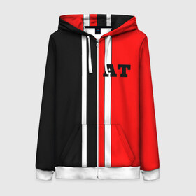 Женская толстовка 3D на молнии с принтом Athletic team red and black в городе Новоалтайск, 100% полиэстер | длина до линии бедра, манжеты и пояс оформлены мягкой тканевой резинкой, двухслойный капюшон со шнурком для регулировки, спереди молния, по бокам два кармана | at | athletic | athletic team | bodybuilding | crossfit | fitness | mma | motivation | power | sport | strong | team | traninig | workout | бодибилдинг | зож | кросфит | мотивация. сила.смешанные единоборства. | спорт | спорт зал | фитнес | фитн