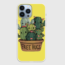 Чехол для iPhone 13 Pro Max с принтом free hugs в городе Новоалтайск,  |  | free hugs | бесплатные обнимашки | кактус | кактусы | колючий кактус | милые кактусы | обнимашки