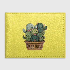 Обложка для студенческого билета с принтом free hugs в городе Новоалтайск, натуральная кожа | Размер: 11*8 см; Печать на всей внешней стороне | free hugs | бесплатные обнимашки | кактус | кактусы | колючий кактус | милые кактусы | обнимашки