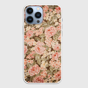 Чехол для iPhone 13 Pro Max с принтом Розовая поляна в городе Новоалтайск,  |  | Тематика изображения на принте: арт | кремовый | рисунок | роза | розовая поляна | розовые розы | розовые цветы | розы