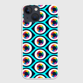 Чехол для iPhone 13 mini с принтом Глаза паттерн в городе Новоалтайск,  |  | геометрия | глаза | иллюзия | паттерн | психоделика | радуга | цвета