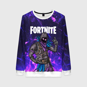 Женский свитшот 3D с принтом FORTNITE x RAVEN в городе Новоалтайск, 100% полиэстер с мягким внутренним слоем | круглый вырез горловины, мягкая резинка на манжетах и поясе, свободная посадка по фигуре | 2019 | battle royale | chapter 2 | epic games | fortnite | game | season x | zombie | зомби | фортнайт