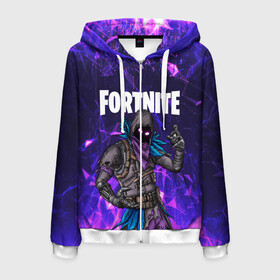 Мужская толстовка 3D на молнии с принтом FORTNITE x RAVEN в городе Новоалтайск, 100% полиэстер | длина до линии бедра, манжеты и пояс оформлены мягкой тканевой резинкой, двухслойный капюшон со шнурком для регулировки, спереди молния, по бокам два кармана | 2019 | battle royale | chapter 2 | epic games | fortnite | game | season x | zombie | зомби | фортнайт