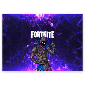 Поздравительная открытка с принтом FORTNITE x RAVEN в городе Новоалтайск, 100% бумага | плотность бумаги 280 г/м2, матовая, на обратной стороне линовка и место для марки
 | Тематика изображения на принте: 2019 | battle royale | chapter 2 | epic games | fortnite | game | season x | zombie | зомби | фортнайт