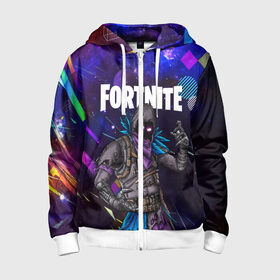 Детская толстовка 3D на молнии с принтом FORTNITE x RAVEN в городе Новоалтайск, 100% полиэстер |  манжеты и пояс оформлены широкой мягкой резинкой, двухслойный капюшон со шнурком для регулировки, спереди карманы и застежка-молния
 | 2019 | battle royale | chapter 2 | epic games | fortnite | game | season x | zombie | зомби | фортнайт