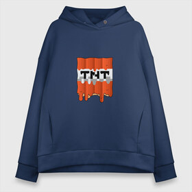 Женское худи Oversize хлопок с принтом TNT в городе Новоалтайск, френч-терри — 70% хлопок, 30% полиэстер. Мягкий теплый начес внутри —100% хлопок | боковые карманы, эластичные манжеты и нижняя кромка, капюшон на магнитной кнопке | game | minecraft | tnt | блок | взрыв | динамит | игра | майн | майнкрафт | мороженное | тнт