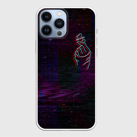 Чехол для iPhone 13 Pro Max с принтом Корейское сердечко в городе Новоалтайск,  |  | Тематика изображения на принте: bts | k pop | korea | likee | бтс | жест | к поп | кей поп | корейский | корейское сердечко | корея | лайк | лайк пальцами | любовь | пальцы | сердце | сердце пальцами | символ сердца | щелчок пальцами