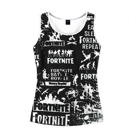Женская майка 3D с принтом Fortnite. в городе Новоалтайск, 100% полиэстер | круглая горловина, прямой силуэт, длина до линии бедра | 2 глава | 2 сезон | fortnite | fortnite 2 | game | боевой пропуск | боевой пропуск 2 сезона 2 главы фортнайт | игра | фортнайт | экшен