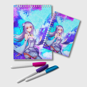 Блокнот с принтом ReZero в городе Новоалтайск, 100% бумага | 48 листов, плотность листов — 60 г/м2, плотность картонной обложки — 250 г/м2. Листы скреплены удобной пружинной спиралью. Цвет линий — светло-серый
 | Тематика изображения на принте: anime girls | cute | emilia | kawaii | re zero | subaru | альтернативном мире | ангел | аниме девушка | анимешникам | воительница | девочка | жизнь | зеро | кавайный | лед | милые | нацуки | няшные | рем | стелла | субару