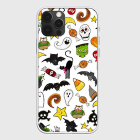 Чехол для iPhone 12 Pro Max с принтом Хэллоуин паттерн в городе Новоалтайск, Силикон |  | cartoon | halloween | monsters | pattern | ведьма | детям | животные | звезда | звери | зомби | конфеты | кости | кошка | крылья | летучая мышь | монстры | нечисть | паук | паутина | подарок | привидение | призрак | скелет