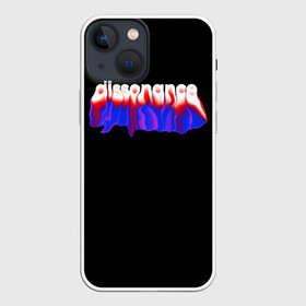 Чехол для iPhone 13 mini с принтом Dissonance в городе Новоалтайск,  |  | mood | дискомфорт | жидкий текст | когнитивный диссонанс | конфликт | психологический