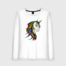 Женский лонгслив хлопок с принтом Unicorn of love в городе Новоалтайск, 100% хлопок |  | big | cute | gold | golden | rainbow | shine | блестяшка | блестящий | большой | волосы | грива | единорог | единороги | единорожка | злой | золотой | лошадка | милый | настроение | прическая | радуга | радужный | рог