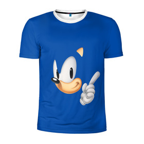 Мужская футболка 3D спортивная с принтом Sonic. в городе Новоалтайск, 100% полиэстер с улучшенными характеристиками | приталенный силуэт, круглая горловина, широкие плечи, сужается к линии бедра | game | sonic | sonic the hedgehog | видеоигра | доктор эггман | ёж | ёж соник | игра | сега | синий антропоморфный ёж | соник | соник в кино