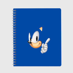 Тетрадь с принтом Sonic. в городе Новоалтайск, 100% бумага | 48 листов, плотность листов — 60 г/м2, плотность картонной обложки — 250 г/м2. Листы скреплены сбоку удобной пружинной спиралью. Уголки страниц и обложки скругленные. Цвет линий — светло-серый
 | game | sonic | sonic the hedgehog | видеоигра | доктор эггман | ёж | ёж соник | игра | сега | синий антропоморфный ёж | соник | соник в кино