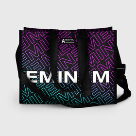 Сумка-шоппер 3D с принтом EMINEM ЭМИНЕМ в городе Новоалтайск, 100% полиэстер | застегивается на металлическую кнопку; внутренний карман застегивается на молнию. Стенки укреплены специальным мягким материалом, чтобы защитить содержимое от несильных ударов
 | eminem | logo | music | oldschool | rap | raper | еминем | лого | логотип | логотипы | музыка | музыкант | олдскул | рэп | рэпер | рэппер | символ | символы | эминем