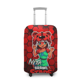 Чехол для чемодана 3D с принтом Nita Brawl Stars в городе Новоалтайск, 86% полиэфир, 14% спандекс | двустороннее нанесение принта, прорези для ручек и колес | anime | brawl | brawl stars | brawlstars | brawl_stars | jessie | nita | аниме | бравл | бравлстарс | девочка | девочка в шкуре медведя | девушка | манга | медведь | нета | нита