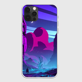 Чехол для iPhone 12 Pro Max с принтом Фентези в городе Новоалтайск, Силикон |  | Тематика изображения на принте: небо | неон | неоновые горы | рисунок | фентези