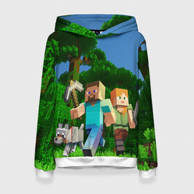 Женская толстовка 3D с принтом minecraft в городе Новоалтайск, 100% полиэстер  | двухслойный капюшон со шнурком для регулировки, мягкие манжеты на рукавах и по низу толстовки, спереди карман-кенгуру с мягким внутренним слоем. | minecraft | в майн | в майнкрафт | видео майнкрафт | игры | компот | компот в майнкрафт | майн | майнкрафт | майнкрафт но | нуб | нуб и про | нубик | троллинг | троллинг ловушка