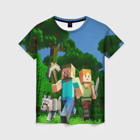 Женская футболка 3D с принтом minecraft в городе Новоалтайск, 100% полиэфир ( синтетическое хлопкоподобное полотно) | прямой крой, круглый вырез горловины, длина до линии бедер | minecraft | в майн | в майнкрафт | видео майнкрафт | игры | компот | компот в майнкрафт | майн | майнкрафт | майнкрафт но | нуб | нуб и про | нубик | троллинг | троллинг ловушка