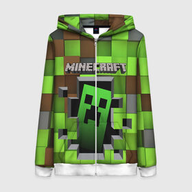 Женская толстовка 3D на молнии с принтом minecraft в городе Новоалтайск, 100% полиэстер | длина до линии бедра, манжеты и пояс оформлены мягкой тканевой резинкой, двухслойный капюшон со шнурком для регулировки, спереди молния, по бокам два кармана | minecraft | в майн | в майнкрафт | видео майнкрафт | игры | компот | компот в майнкрафт | майн | майнкрафт | майнкрафт но | нуб | нуб и про | нубик | троллинг | троллинг ловушка