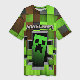 Платье-футболка 3D с принтом minecraft в городе Новоалтайск,  |  | minecraft | в майн | в майнкрафт | видео майнкрафт | игры | компот | компот в майнкрафт | майн | майнкрафт | майнкрафт но | нуб | нуб и про | нубик | троллинг | троллинг ловушка
