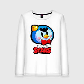 Женский лонгслив хлопок с принтом Mister P Brawl Stars в городе Новоалтайск, 100% хлопок |  | brawl | brawl st | brawl stars | colt | dynamike | game | leon | mister p | mobo | poco | shelly | stars | бравл | браво старс | динамайк | игра | игры | кольт | леон | мистер п | мистер пи | мобильные игры | пингвин | поко | старс | ш