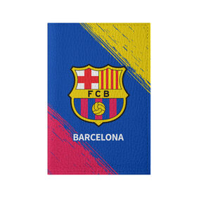 Обложка для паспорта матовая кожа с принтом BARCELONA / БАРСЕЛОНА в городе Новоалтайск, натуральная матовая кожа | размер 19,3 х 13,7 см; прозрачные пластиковые крепления | Тематика изображения на принте: barca | barcelona | barsa | barselona | fcb | logo | messi | барса | барселона | знак | клуб | лого | логотип | логотипы | месси | символ | символы | футбол | футбольная | футбольный