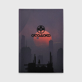 Обложка для автодокументов с принтом Cyberpunk 2077 - (Arasaka) в городе Новоалтайск, натуральная кожа |  размер 19,9*13 см; внутри 4 больших “конверта” для документов и один маленький отдел — туда идеально встанут права | arasaka | cyberpunk 2077 | cyberpunk 2077 (arasaka) | город | игра | луна | минимализм | рисунок