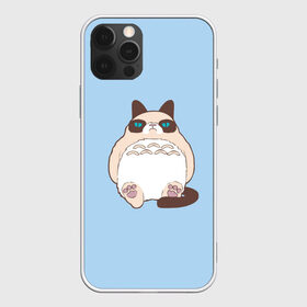 Чехол для iPhone 12 Pro Max с принтом Тоторный кот в городе Новоалтайск, Силикон |  | grumpy cat | белый | кот тоторо | кот. недовольный кот | крем | мило | милота | мимишка | тоторо