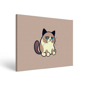 Холст прямоугольный с принтом Великий Grumpy Cat в городе Новоалтайск, 100% ПВХ |  | grumpy cat | арт | кот | кот grumpy cat | котёнок | кошка | недовольный кот | рисунок