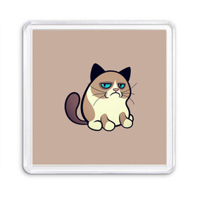 Магнит 55*55 с принтом Великий Grumpy Cat в городе Новоалтайск, Пластик | Размер: 65*65 мм; Размер печати: 55*55 мм | grumpy cat | арт | кот | кот grumpy cat | котёнок | кошка | недовольный кот | рисунок