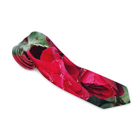 Галстук 3D с принтом Red Roses в городе Новоалтайск, 100% полиэстер | Длина 148 см; Плотность 150-180 г/м2 | bush | floral | flower | garden | green | nature | red roses | бутоны | красная роза | куст | листья | природа | роза | сад | цветение | цветок | цветы
