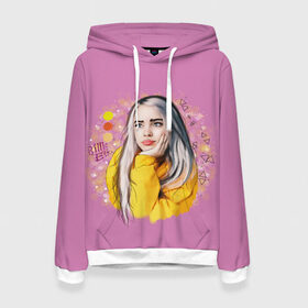 Женская толстовка 3D с принтом Билли Айлиш / Billie Eilish в городе Новоалтайск, 100% полиэстер  | двухслойный капюшон со шнурком для регулировки, мягкие манжеты на рукавах и по низу толстовки, спереди карман-кенгуру с мягким внутренним слоем. | billie | billie eilish | eilish | айлиш | билли | билли айлиш