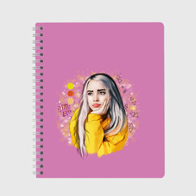 Тетрадь с принтом Билли Айлиш / Billie Eilish в городе Новоалтайск, 100% бумага | 48 листов, плотность листов — 60 г/м2, плотность картонной обложки — 250 г/м2. Листы скреплены сбоку удобной пружинной спиралью. Уголки страниц и обложки скругленные. Цвет линий — светло-серый
 | billie | billie eilish | eilish | айлиш | билли | билли айлиш