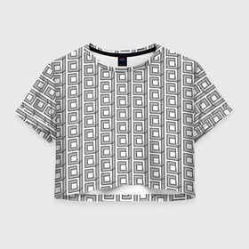 Женская футболка Crop-top 3D с принтом Архитектура в городе Новоалтайск, 100% полиэстер | круглая горловина, длина футболки до линии талии, рукава с отворотами | архитектура | бетон | брутализм | геометрия | квадраты | кубизм | кубы | паттерн | хрущевки