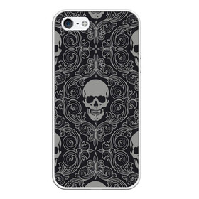 Чехол для iPhone 5/5S матовый с принтом Skulls в городе Новоалтайск, Силикон | Область печати: задняя сторона чехла, без боковых панелей | skull | милые | минимализм | много черепов | страшные | ужасы | череп | черепы