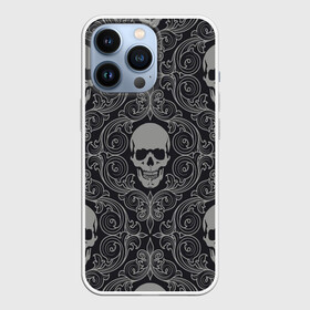 Чехол для iPhone 13 Pro с принтом Skulls в городе Новоалтайск,  |  | skull | милые | минимализм | много черепов | страшные | ужасы | череп | черепы