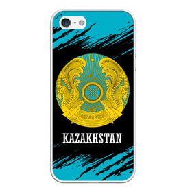 Чехол для iPhone 5/5S матовый с принтом KAZAKHSTAN / КАЗАХСТАН в городе Новоалтайск, Силикон | Область печати: задняя сторона чехла, без боковых панелей | flag | kazakhstan | qazaqstan | герб | захах | казахстан | кахахи | лого | нур султан | республика | символ | страна | флаг