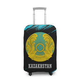 Чехол для чемодана 3D с принтом KAZAKHSTAN / КАЗАХСТАН в городе Новоалтайск, 86% полиэфир, 14% спандекс | двустороннее нанесение принта, прорези для ручек и колес | flag | kazakhstan | qazaqstan | герб | захах | казахстан | кахахи | лого | нур султан | республика | символ | страна | флаг