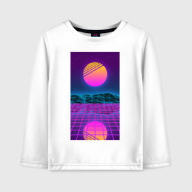 Детский лонгслив хлопок с принтом Vaporwave EASTHETIC 99 в городе Новоалтайск, 100% хлопок | круглый вырез горловины, полуприлегающий силуэт, длина до линии бедер | aesthetic | electronica | music | киберпанк | лаунж | музыка | поп | скульптура