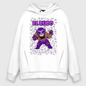 Мужское худи Oversize хлопок с принтом Brawl STARS (EL RUDO) в городе Новоалтайск, френч-терри — 70% хлопок, 30% полиэстер. Мягкий теплый начес внутри —100% хлопок | боковые карманы, эластичные манжеты и нижняя кромка, капюшон на магнитной кнопке | brawl | el rudo | leon | moba | stars | supercell | игра | коллаж | паттерн