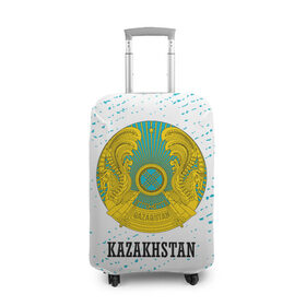 Чехол для чемодана 3D с принтом KAZAKHSTAN / КАЗАХСТАН в городе Новоалтайск, 86% полиэфир, 14% спандекс | двустороннее нанесение принта, прорези для ручек и колес | flag | kazakhstan | qazaqstan | герб | захах | казахстан | кахахи | лого | нур султан | республика | символ | страна | флаг